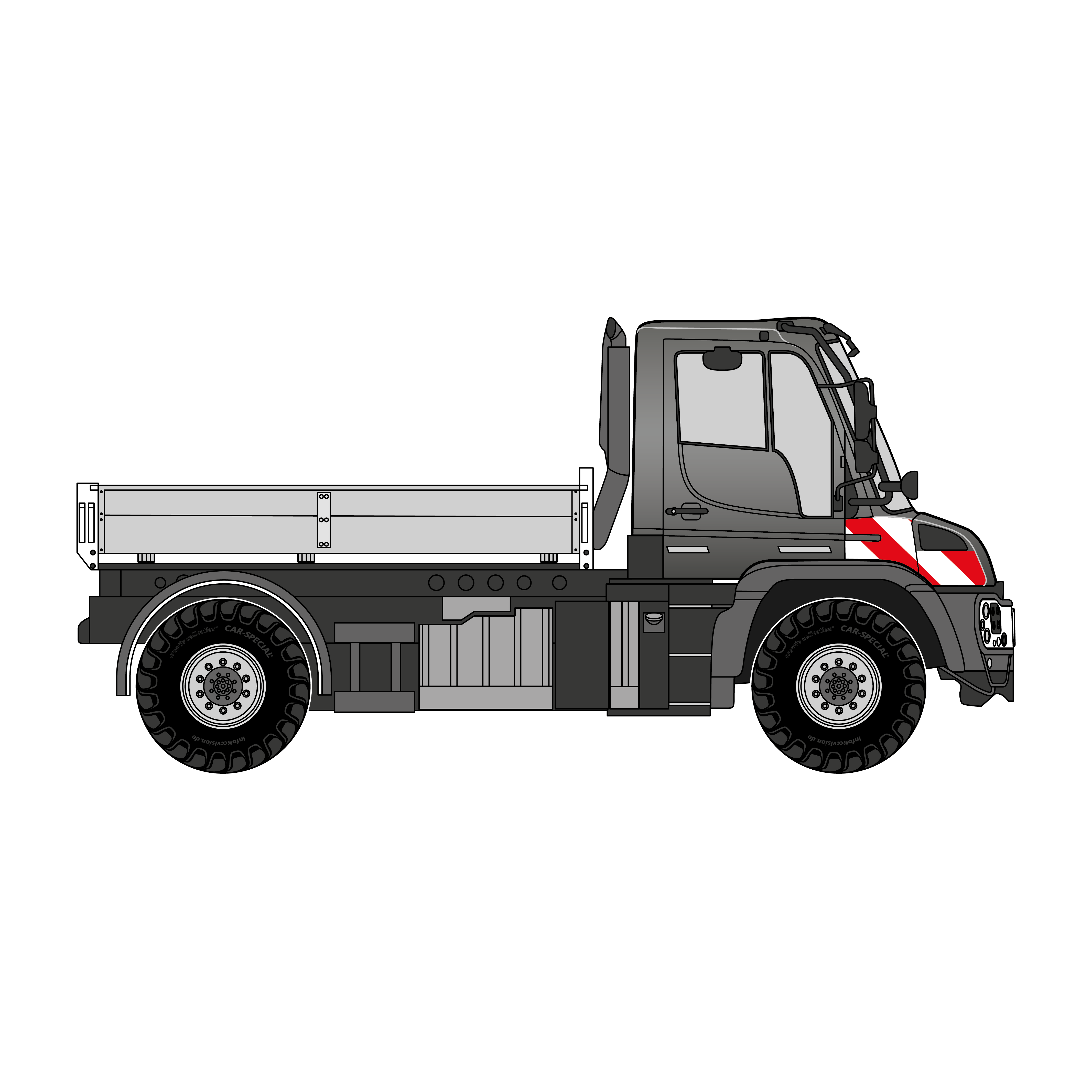 Warnmarkierungssatz - MB Unimog U530 ab 2013 m. Blinker