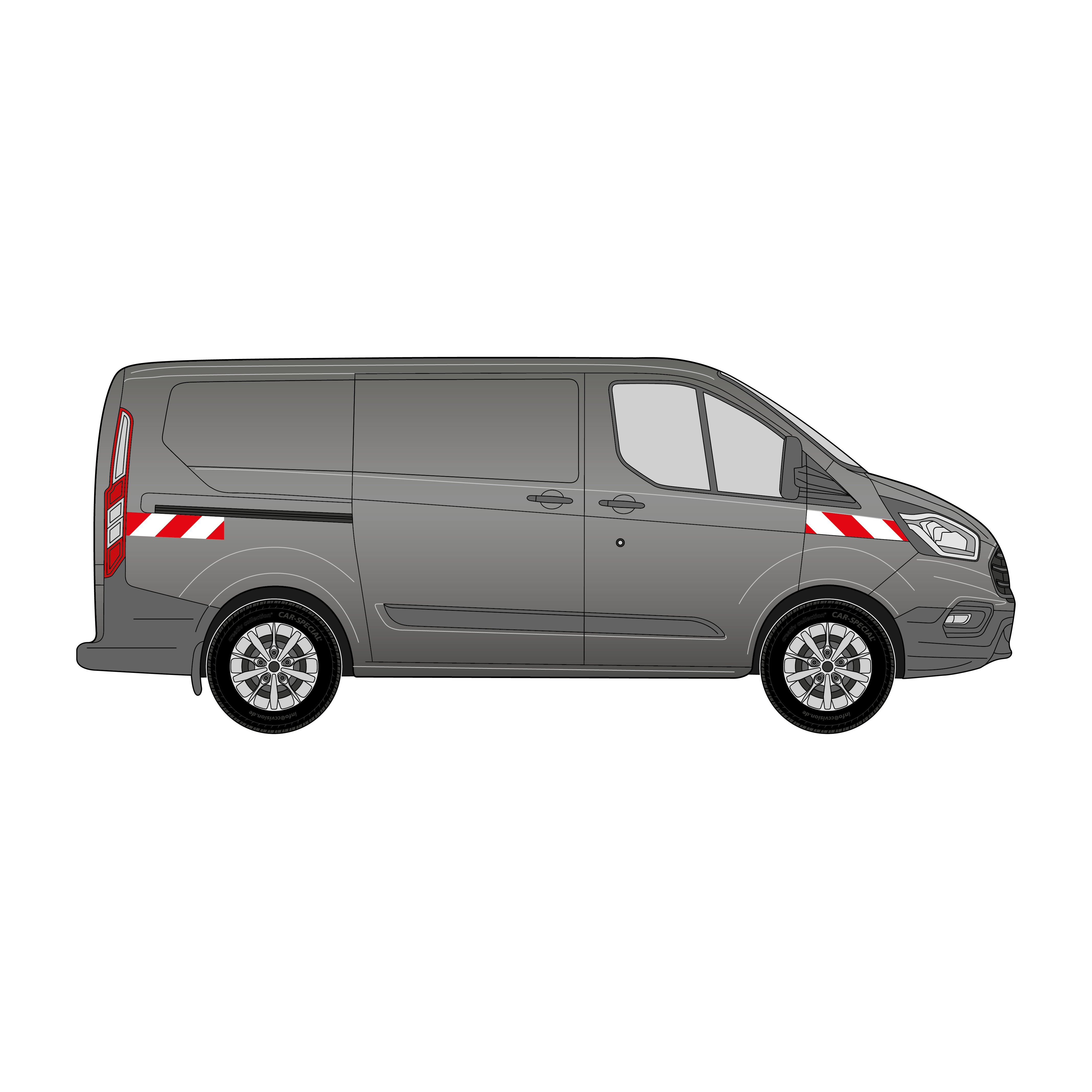 Warnmarkierungssatz - Ford Transit ab 2018 m. Heckklappe
