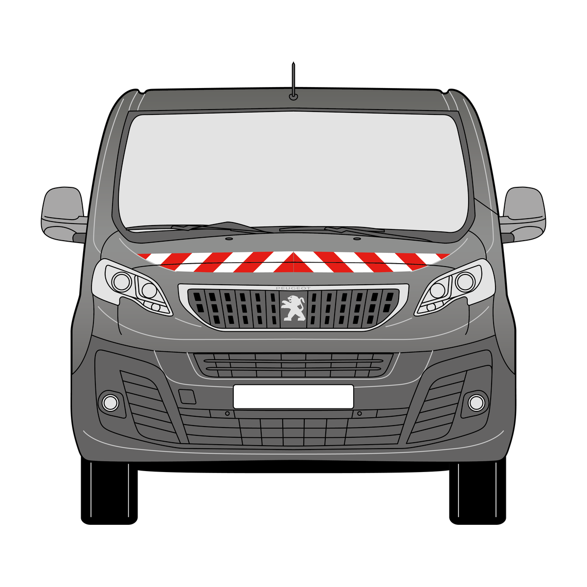 Warnmarkierungssatz - Peugeot Expert ab 2016-2024 m. Heckklappe
