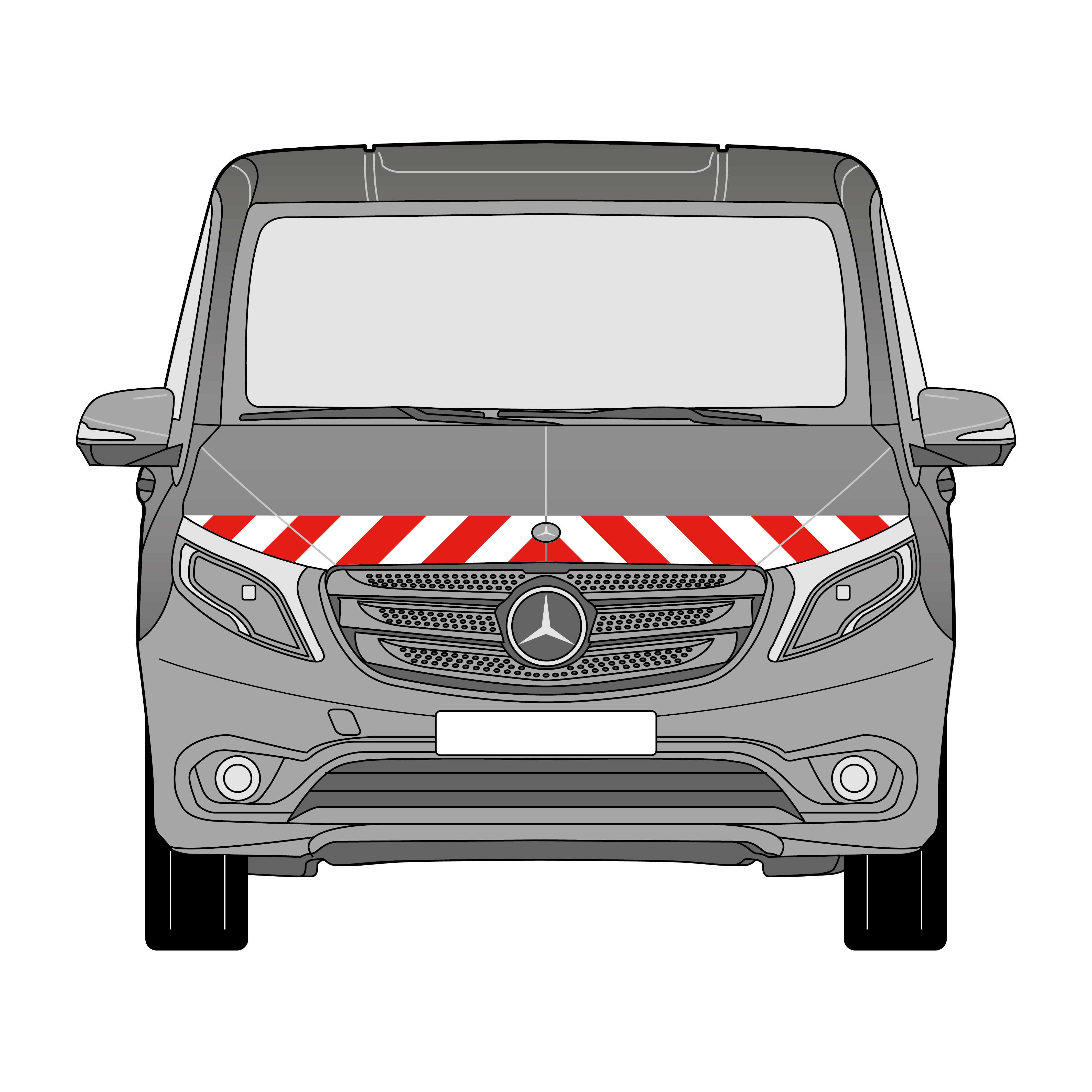 Warnmarkierungssatz - MB Vito ab 2014 m. Heckklappe
