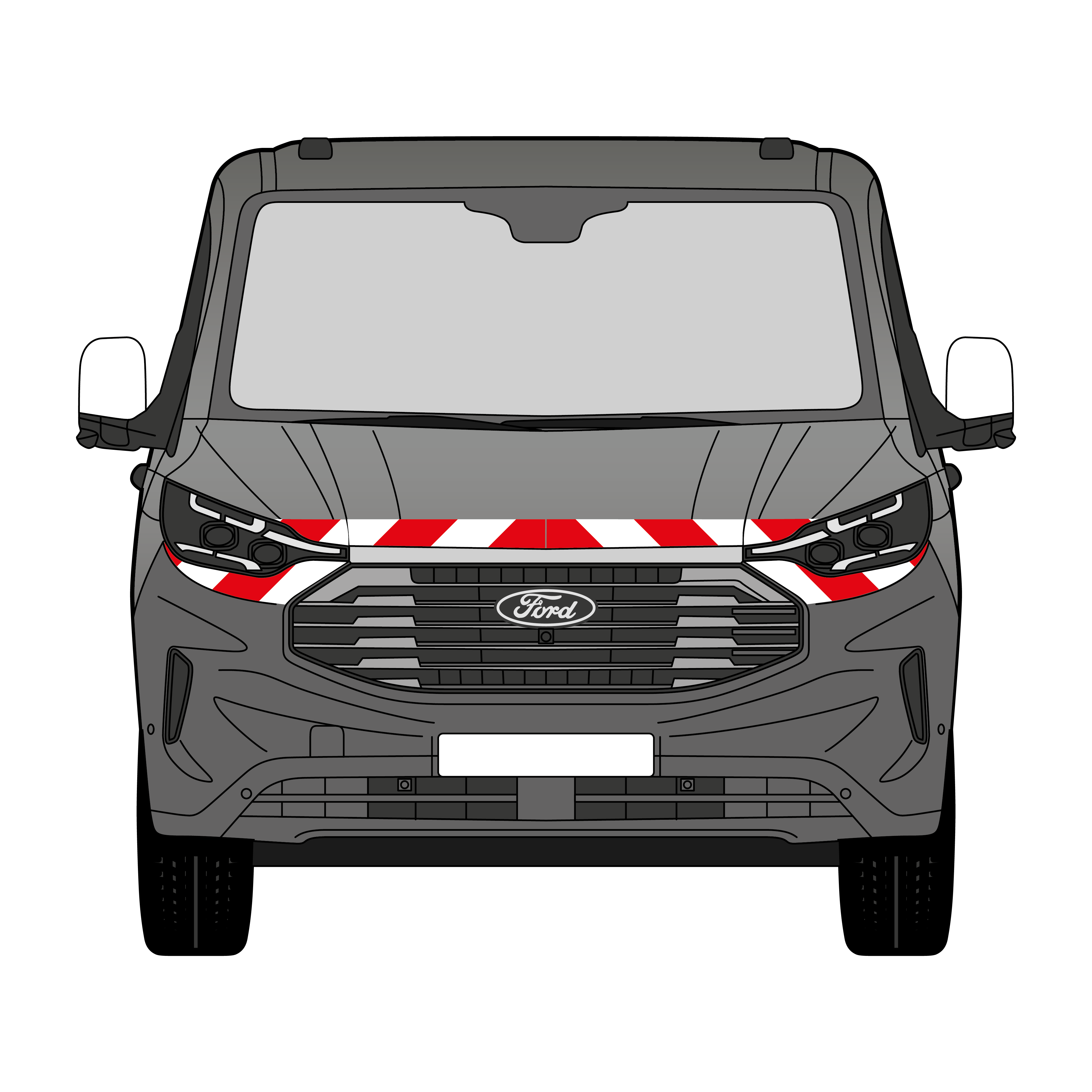 Warnmarkierungssatz - Ford Transit ab 2023 m. Heckklappe