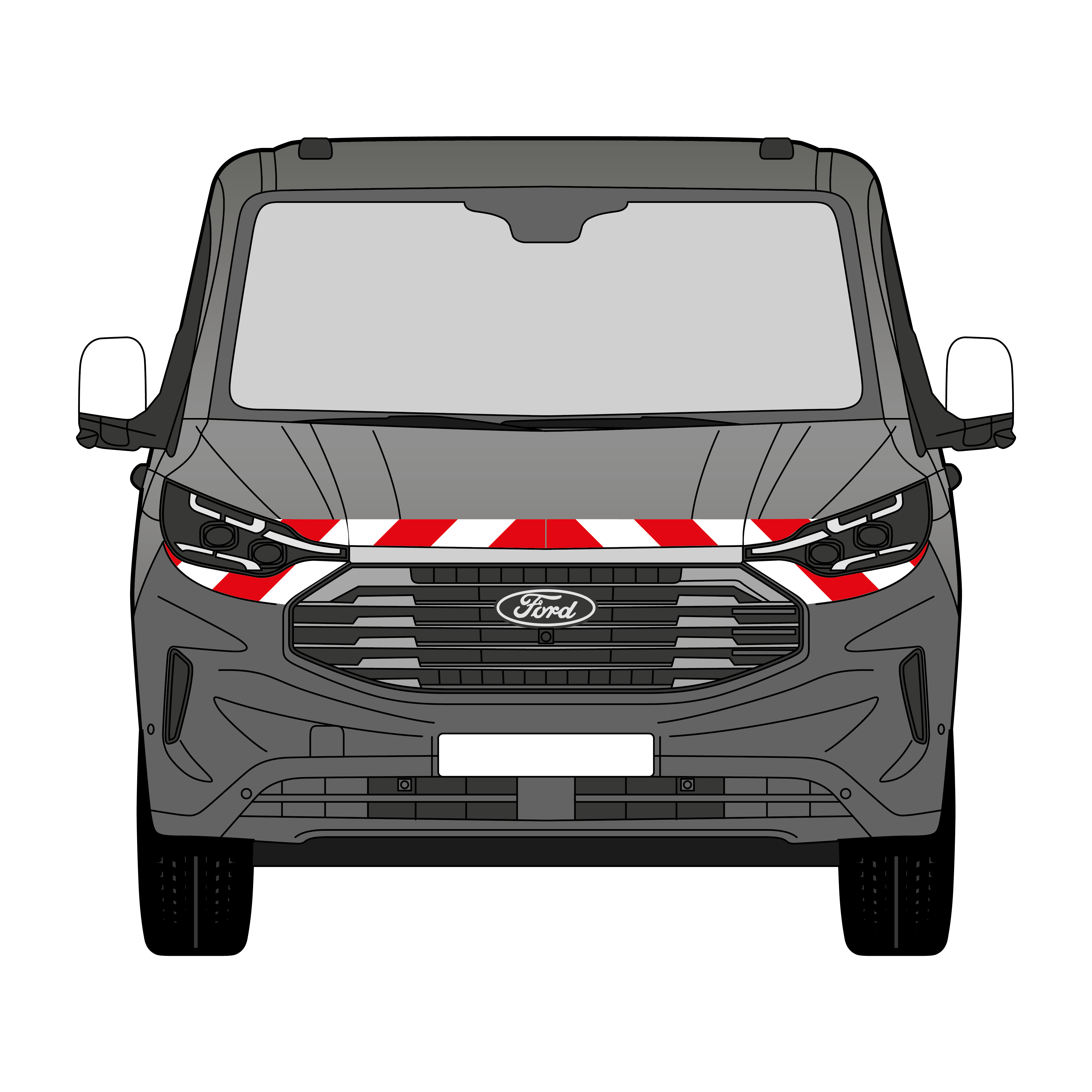 Warnmarkierungssatz - Ford Transit ab 2023 m. Heckklappe