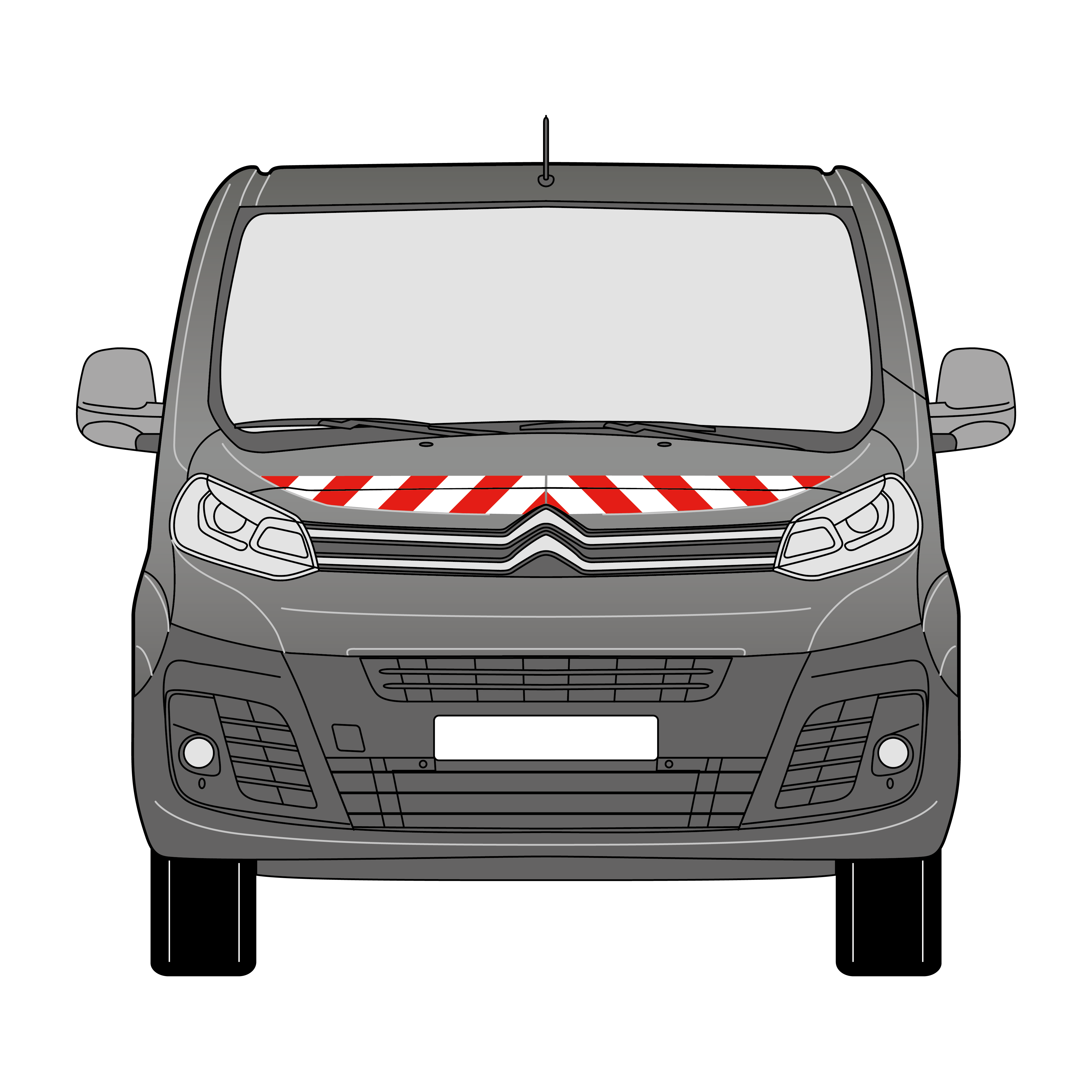 Warnmarkierungssatz - Citroen Jumper 2016-2024 m. Hecktüre