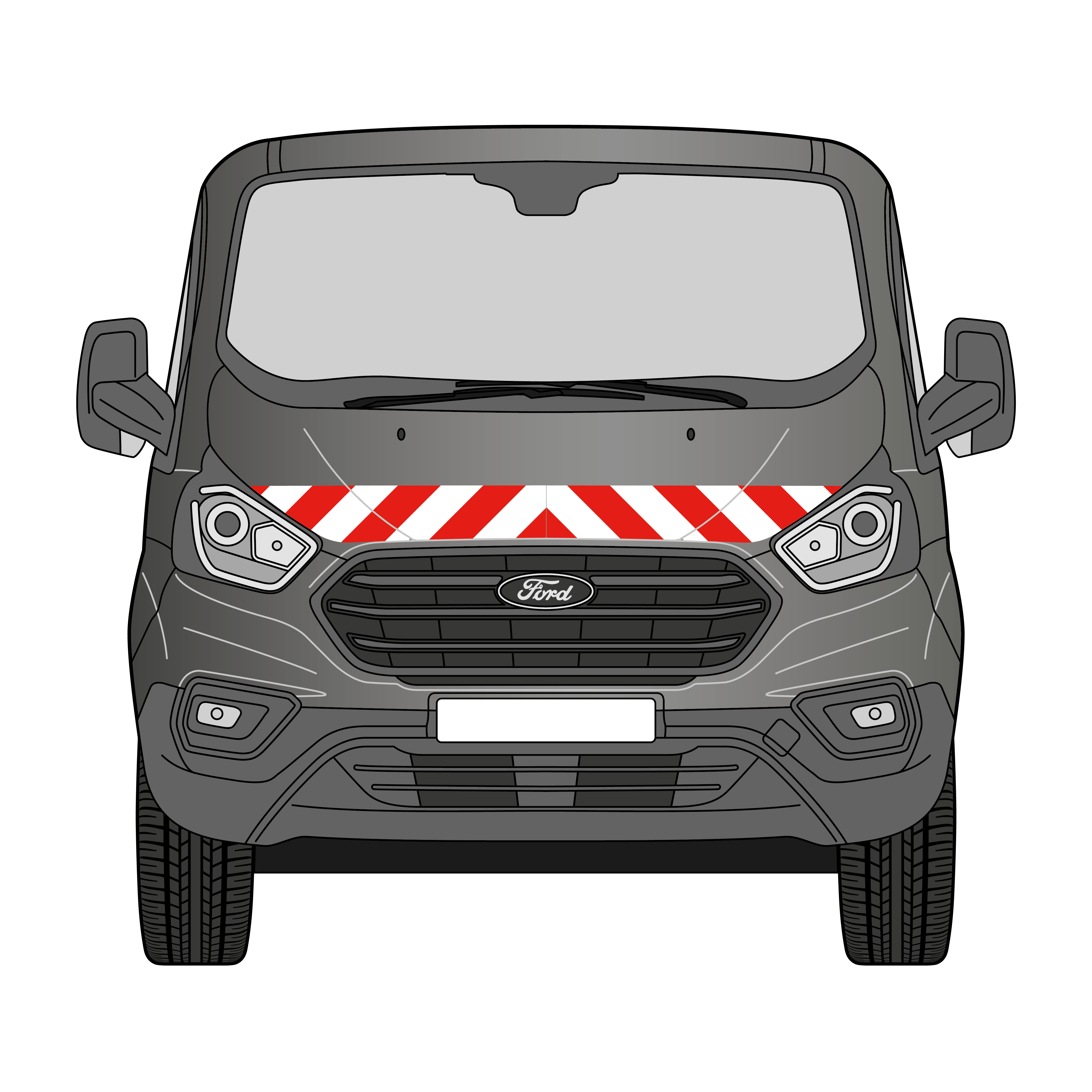 Warnmarkierungssatz - Ford Transit ab 2018 m. Heckklappe