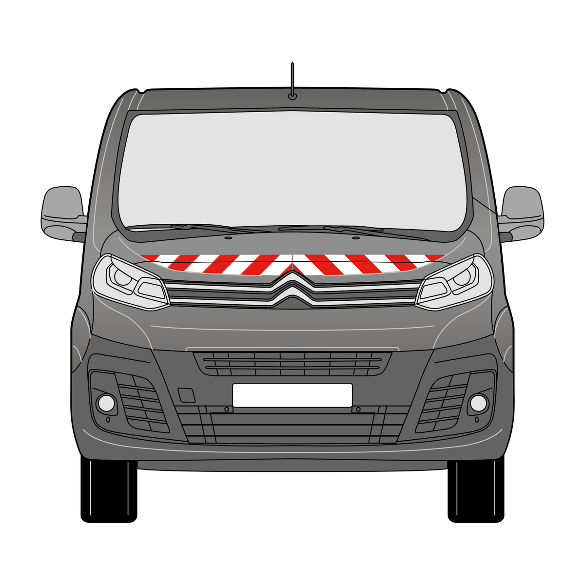 Warnmarkierungssatz - Citroën Jumpy ab 2016-2024 m. Heckklappe