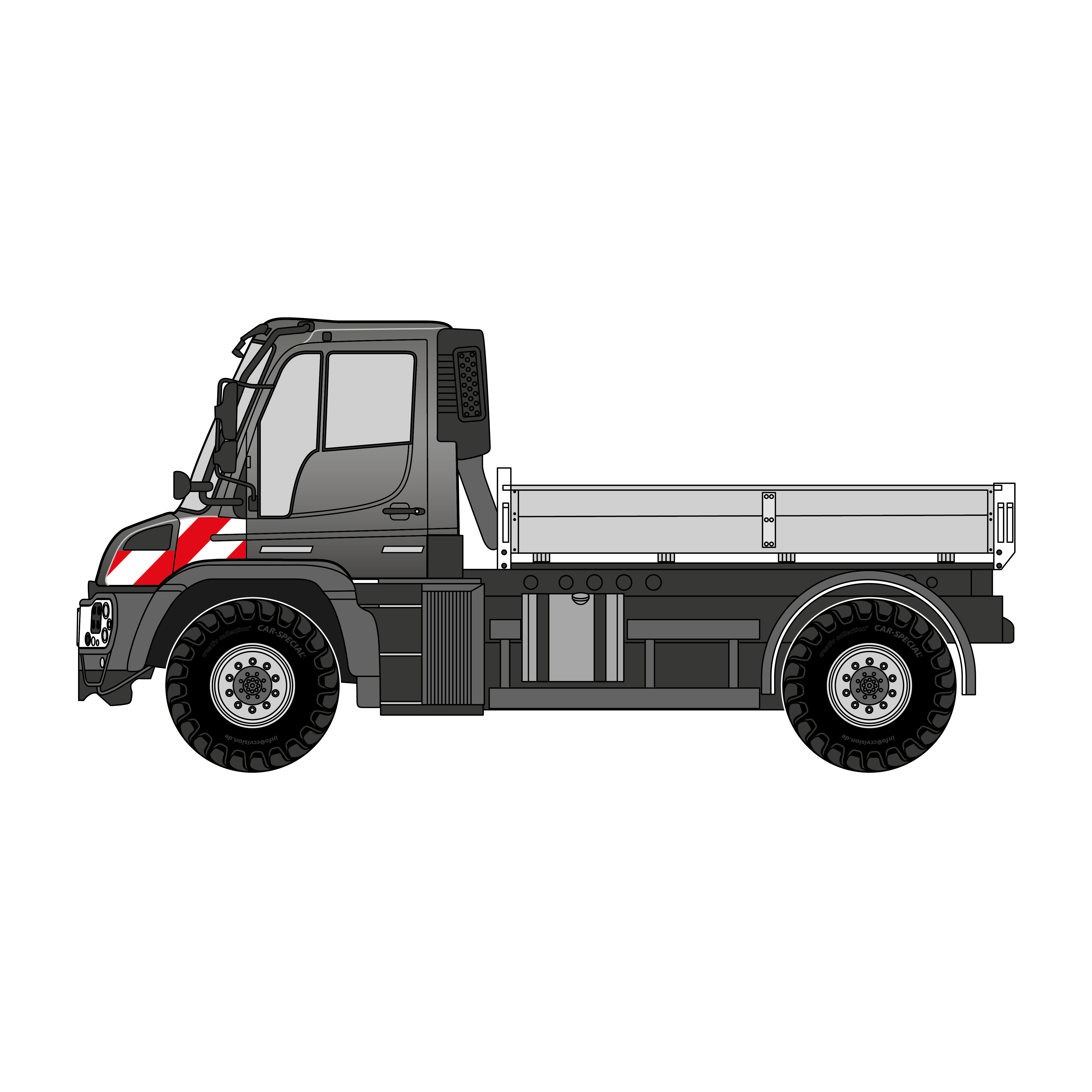 Warnmarkierungssatz - MB Unimog U530 ab 2013 m. Blinker