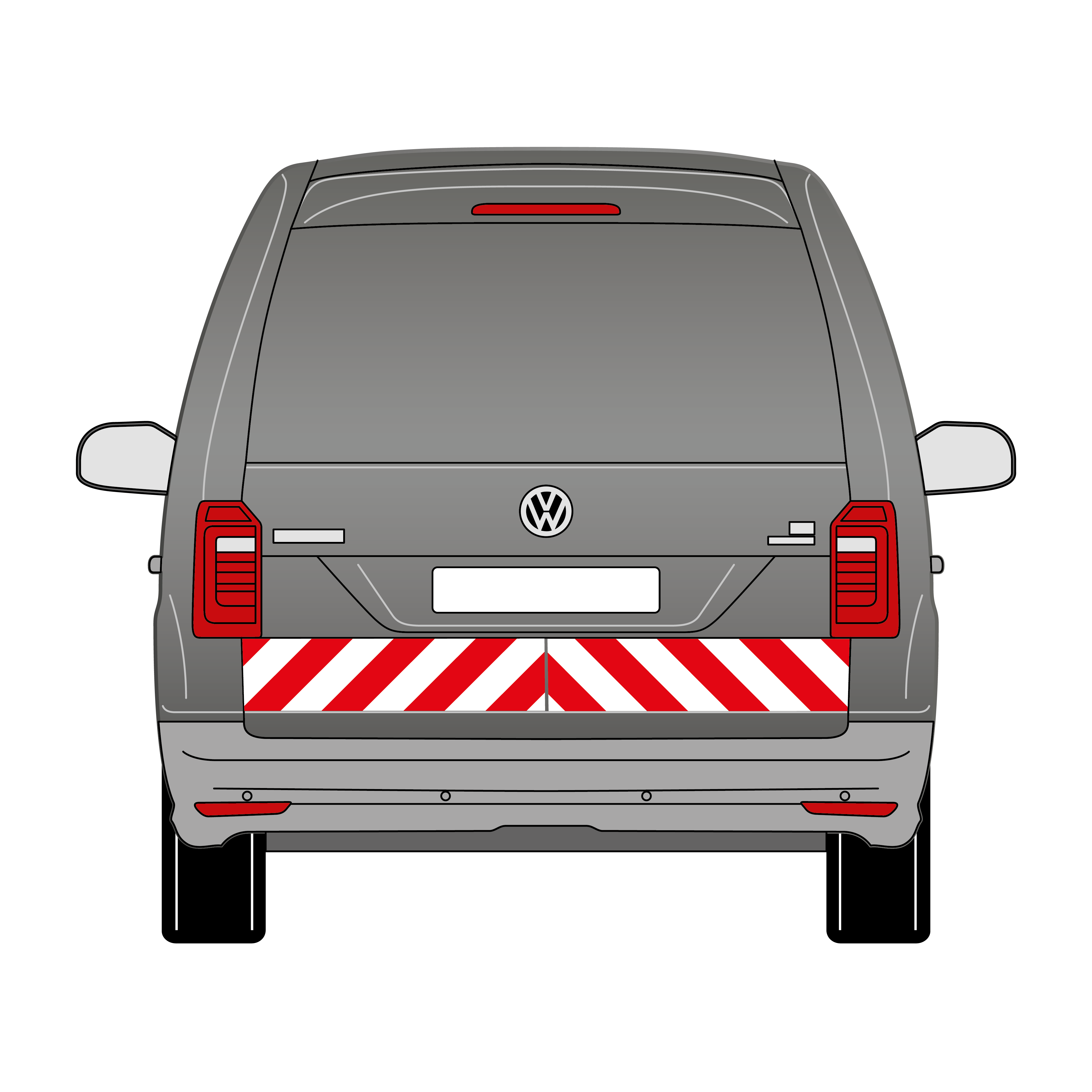 Warnmarkierungssatz - VW Caddy IV Maxi 2015-2020 Heckklappe
