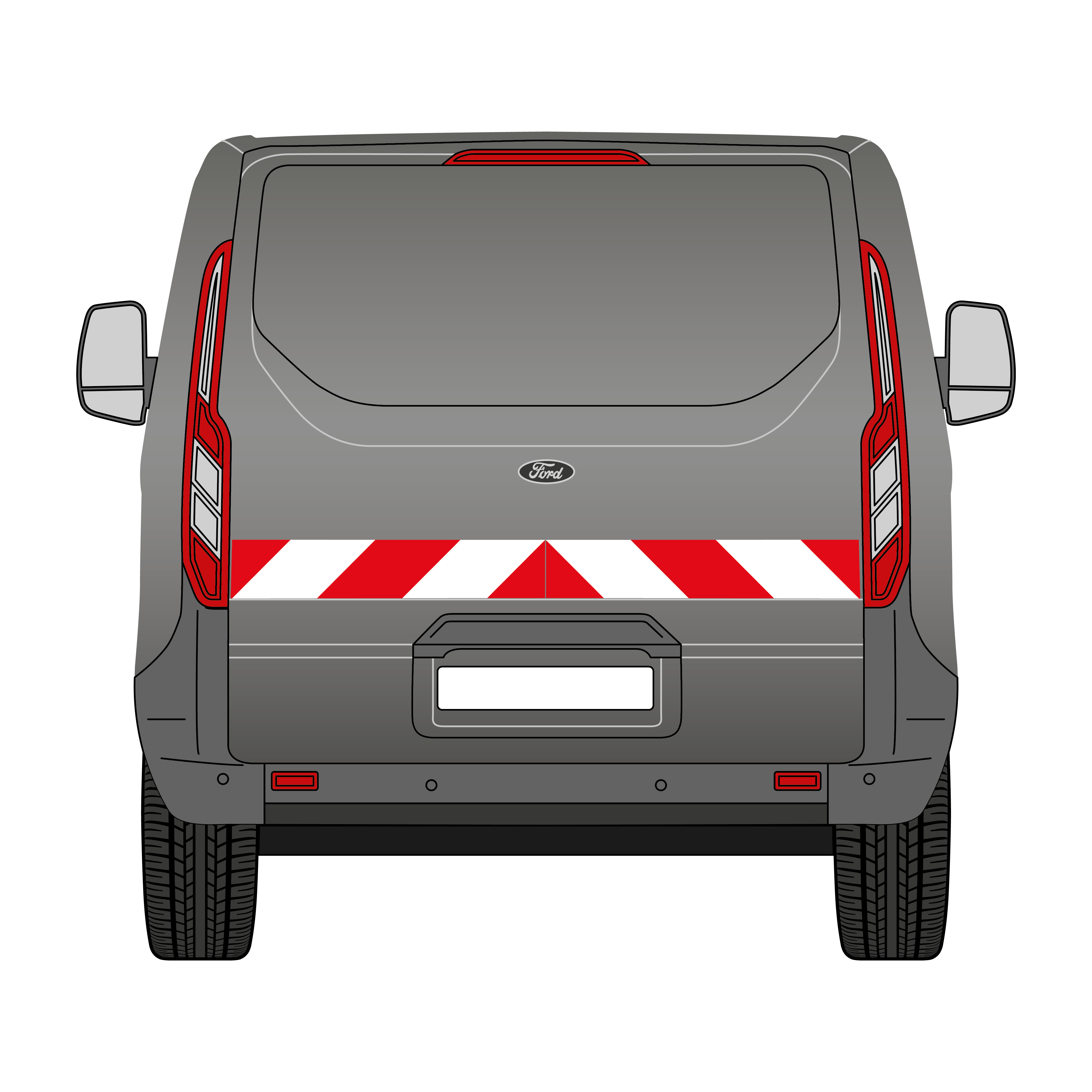 Warnmarkierungssatz - Ford Transit ab 2018 m. Heckklappe