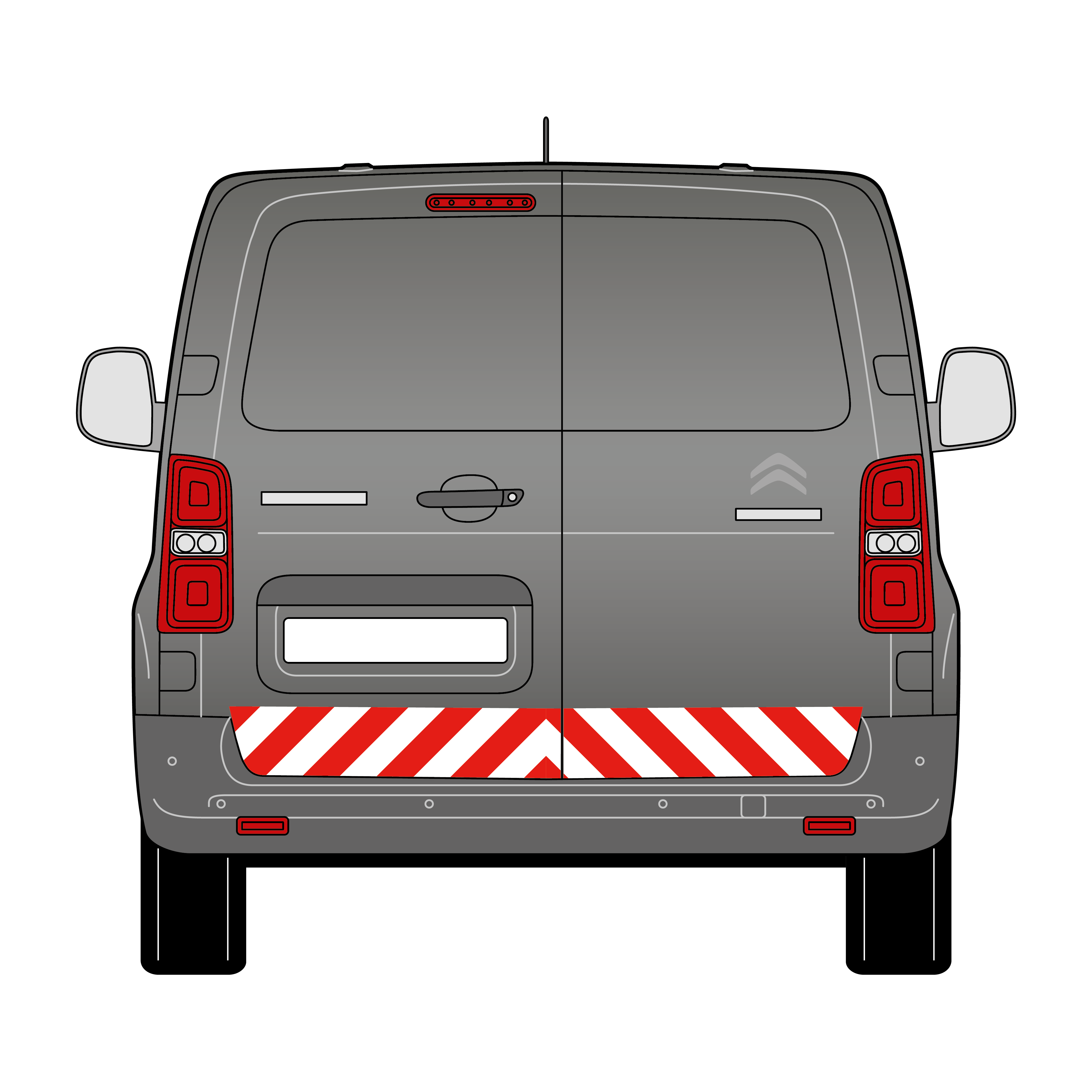 Warnmarkierungssatz - Citroen Jumper 2016-2024 m. Hecktüre