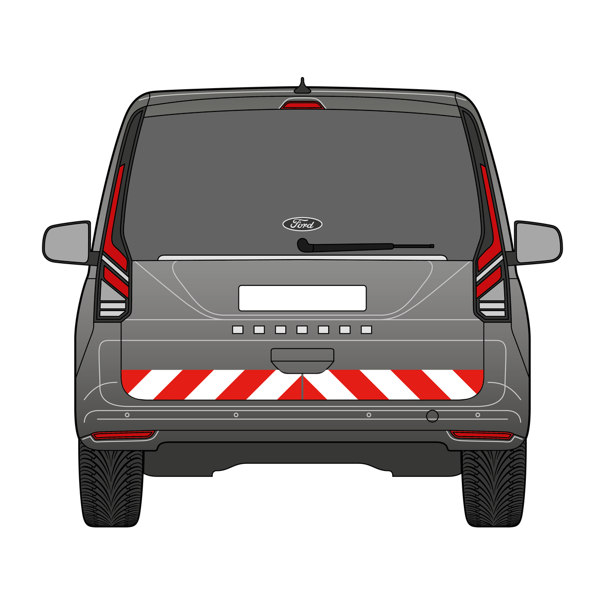 Warnmarkierungssatz - Ford Transit Connect ab 2024 m. Heckklappe