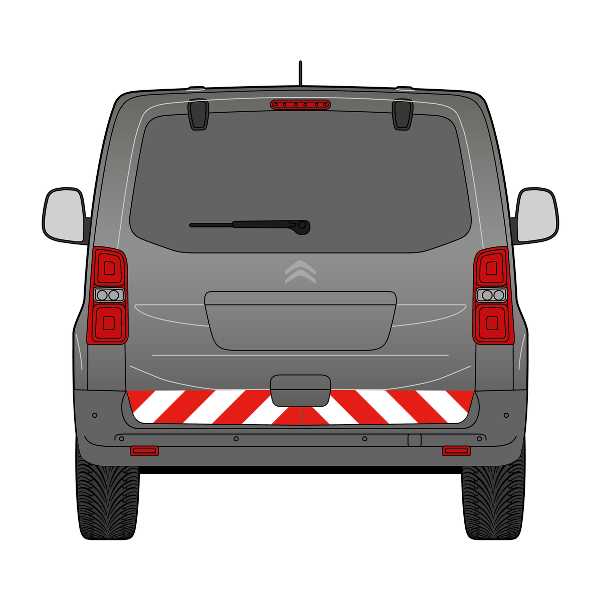 Warnmarkierungssatz - Citroën Jumpy ab 2016-2024 m. Heckklappe