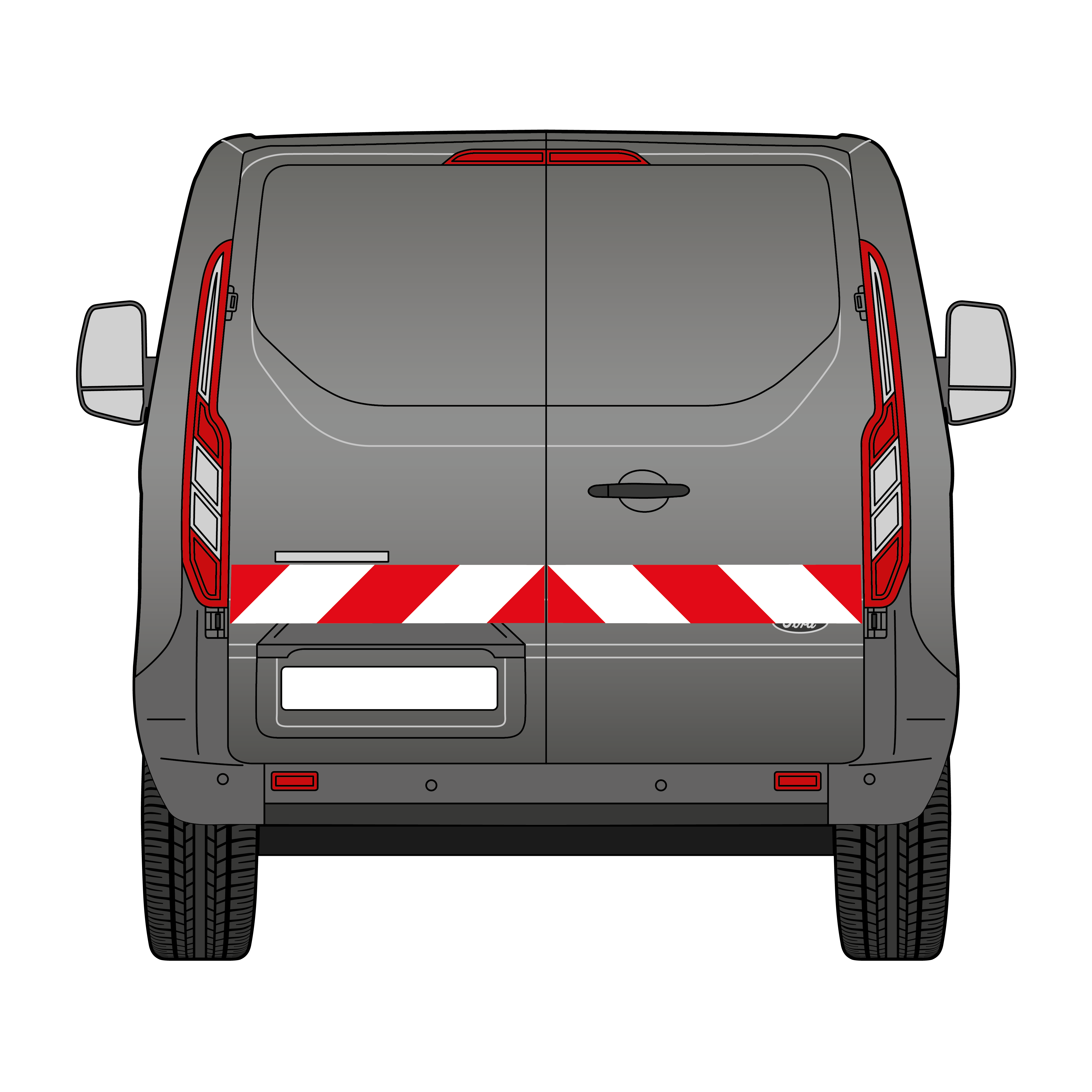 Warnmarkierungssatz - Ford Transit ab 2018 m. Hecktüren