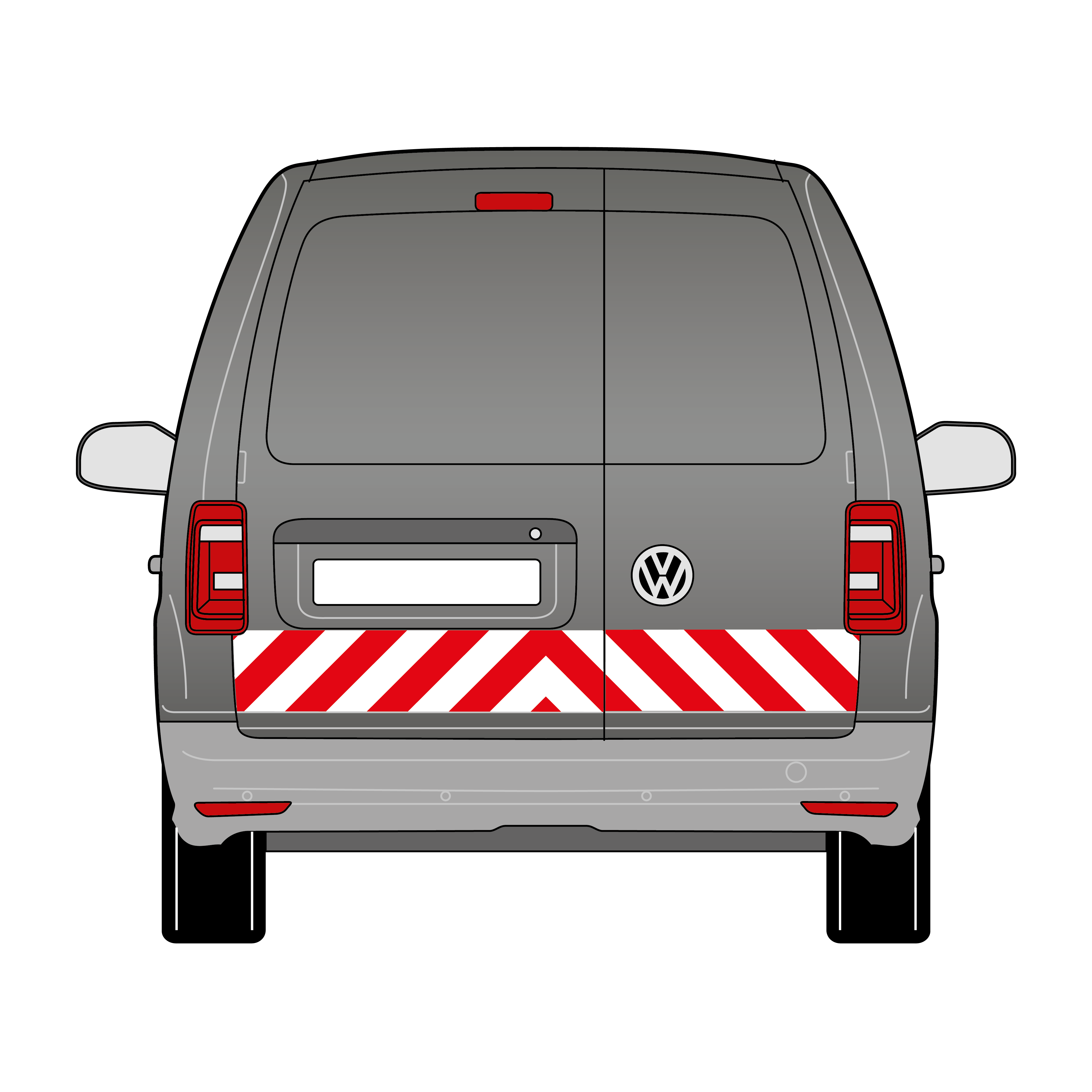 Warnmarkierungssatz - VW Caddy IV Maxi 2015-2020 Hecktüren