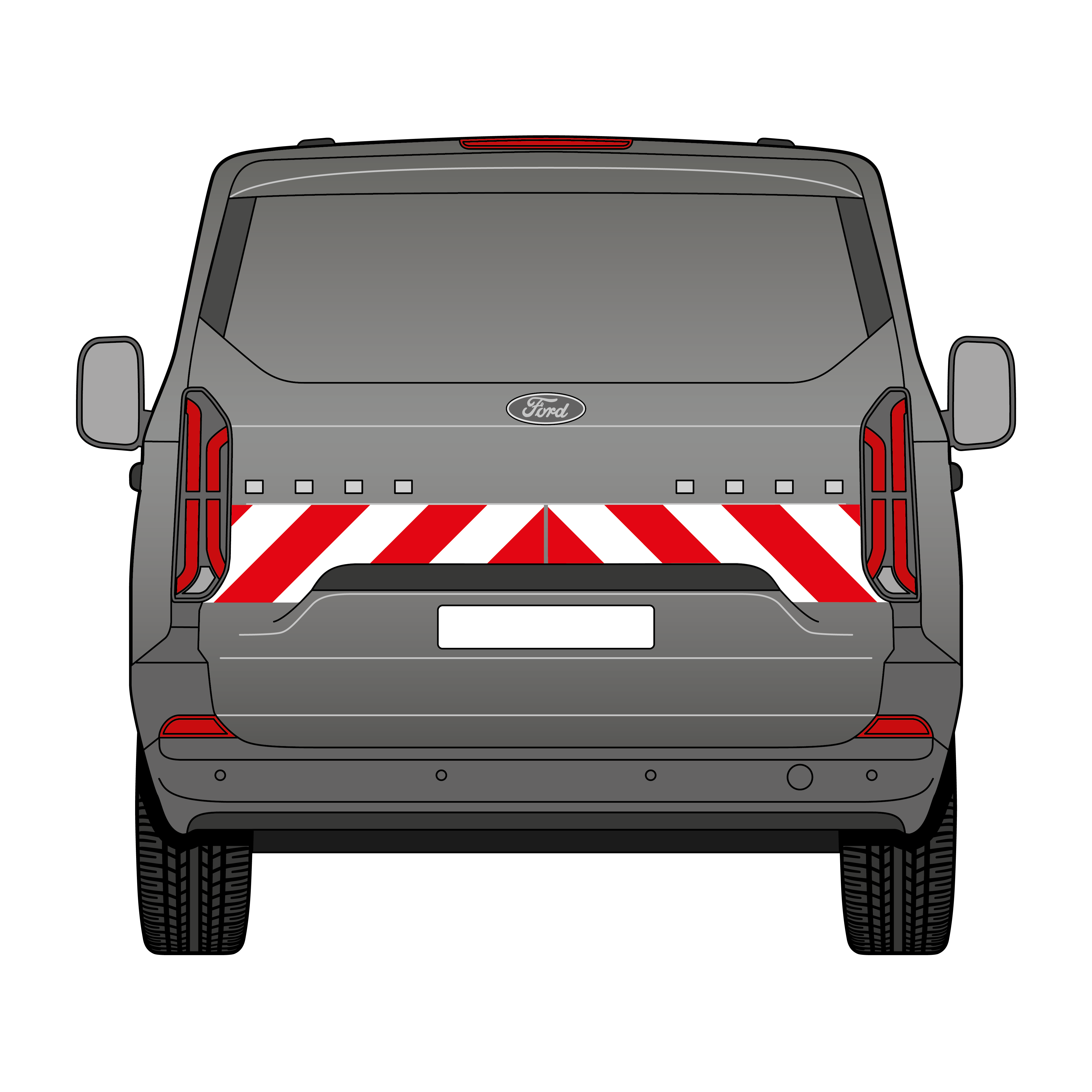 Warnmarkierungssatz - Ford Transit ab 2023 m. Heckklappe