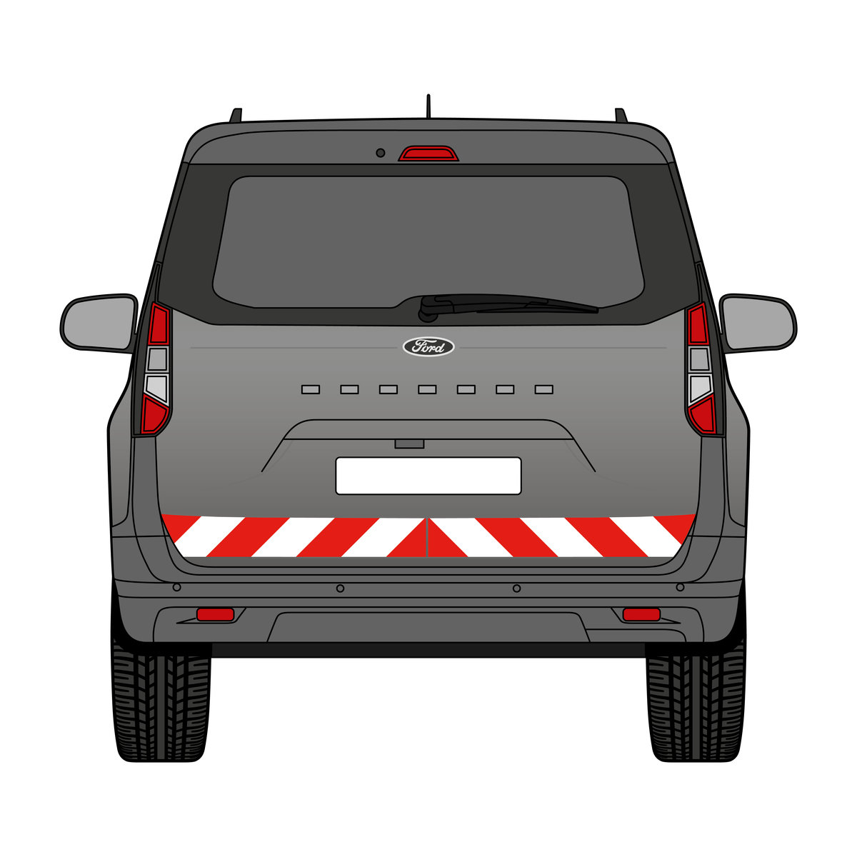 Warnmarkierungssatz - Ford Tourneo Courier ab 2023 m. Heckklappe