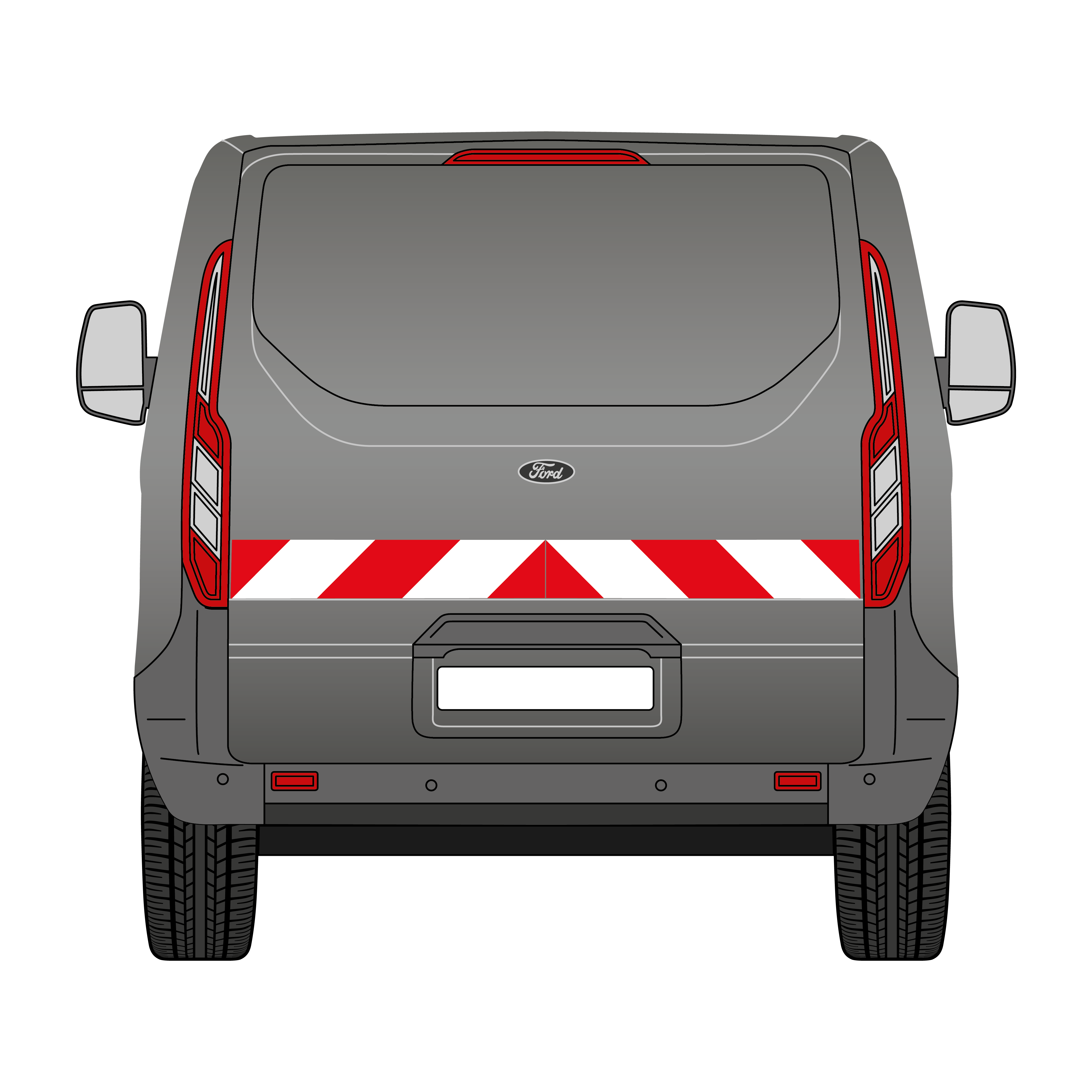 Warnmarkierungssatz - Ford Transit ab 2018 m. Heckklappe