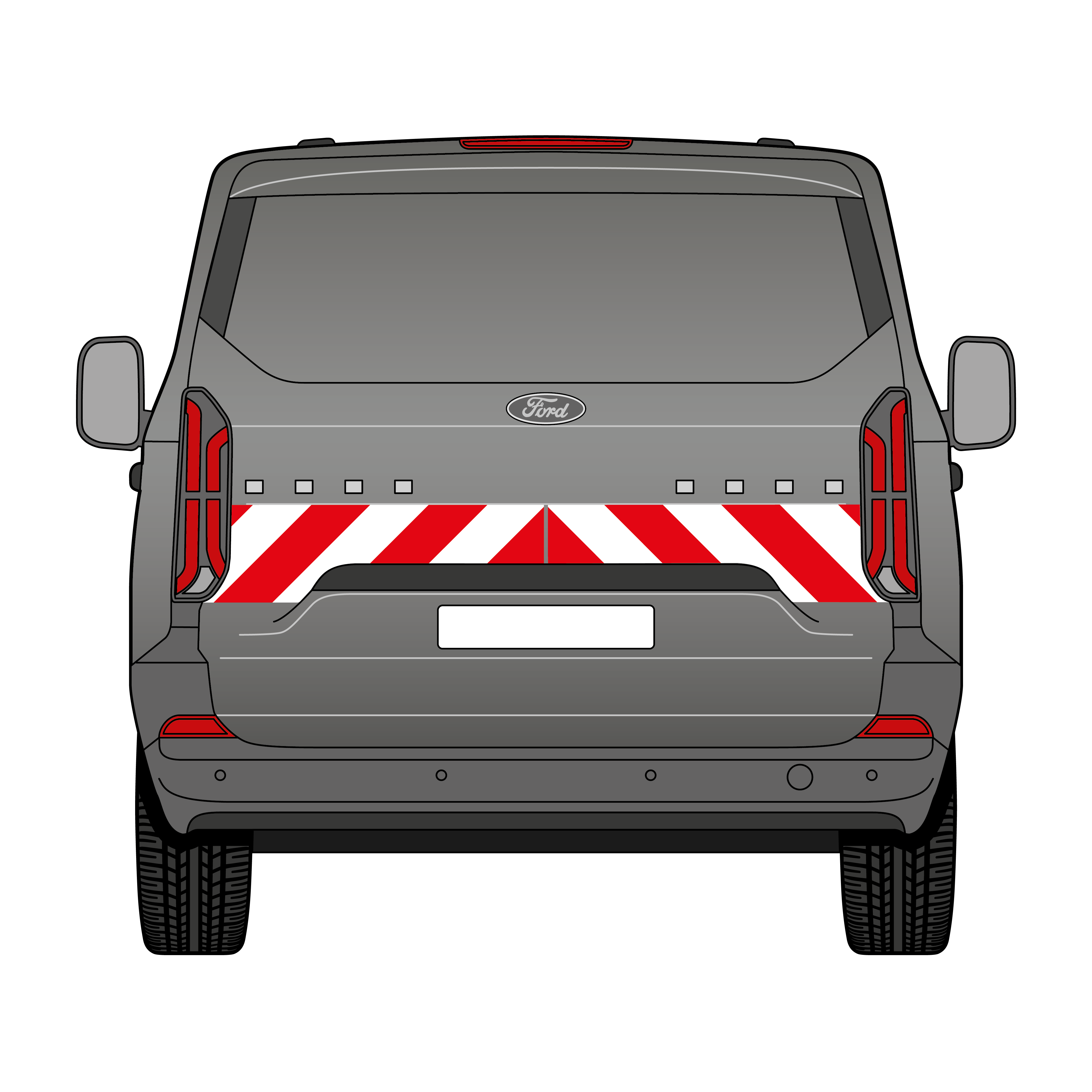 Warnmarkierungssatz - Ford Transit ab 2023 m. Heckklappe