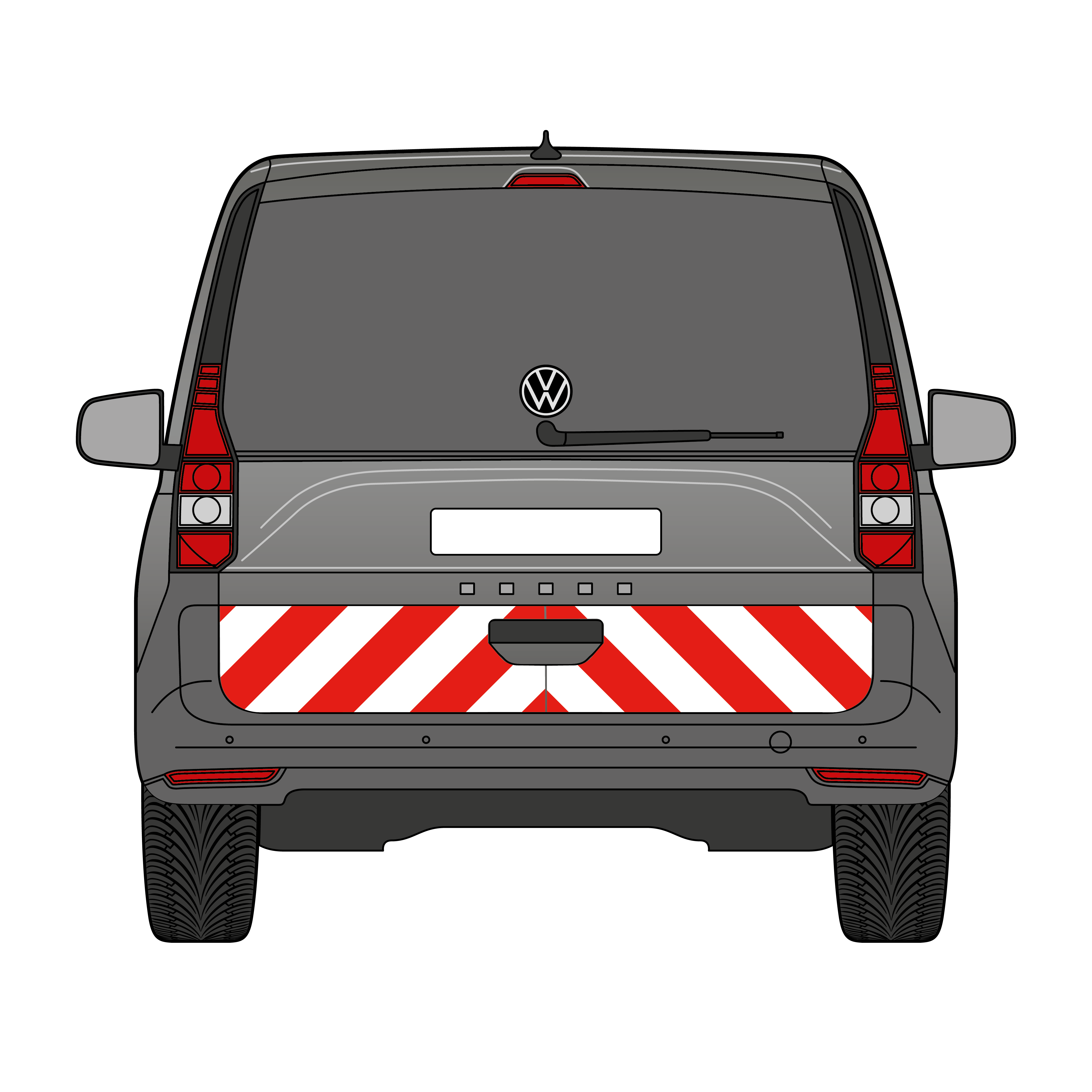 Warnmarkierungssatz - VW Caddy Maxi ab 2020 Heckklappe